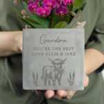 Personalised Highland Cow Design Concrete Plant Pot - Image 4