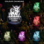 Personalised Highland Cow Design Outdoor LED Colour Changing Solar Light - Image 2