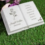 Personalised Rose Motif Memorial Resin Graveside/Garden Book Ornament - Image 3
