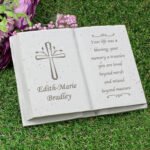 Personalised Cross Motif Memorial Resin Graveside/Garden Book Ornament