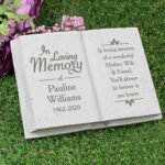 Personalised 'In Loving Memory' Memorial Resin Graveside/Garden Book Ornament
