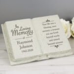 Personalised 'In Loving Memory' Memorial Resin Graveside/Garden Book Ornament - Image 3