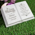 Personalised 'In Loving Memory' Memorial Resin Graveside/Garden Book Ornament - Image 2
