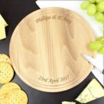 Personalised Any Message Round Wooden Chopping Board