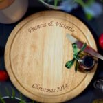 Personalised Any Message Round Wooden Chopping Board - Image 2