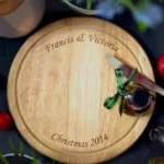 Personalised Any Message Round Wooden Chopping Board - Image 2