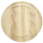 Personalised Any Message Round Wooden Chopping Board - Image 3