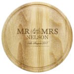 Personalised 'Mr And Mrs' Round Wooden Chopping Board - Image 2