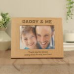 Personalised 'Daddy & Me' 7x5 Landscape Oak Finish Photo Frame