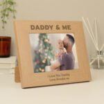 Personalised 'Daddy & Me' 7x5 Landscape Oak Finish Photo Frame - Image 2