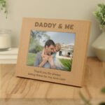 Personalised 'Daddy & Me' 7x5 Landscape Oak Finish Photo Frame - Image 3