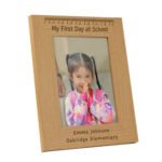 Personalised 'My First Day at School' 5x7 Portrait Oak Finish Photo Frame - Image 4