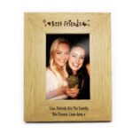 Personalised 'Best Friends' 4x6 Portrait Oak Finish Photo Frame - Image 3