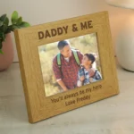 Personalised 'Daddy & Me' 6x4 Landscape Oak Finish Photo Frame
