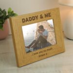 Personalised 'Daddy & Me' 6x4 Landscape Oak Finish Photo Frame - Image 2