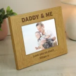 Personalised 'Daddy & Me' 6x4 Landscape Oak Finish Photo Frame - Image 2
