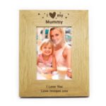Personalised 'I Heart My' 4x6 Portrait Oak Finish Photo Frame - Image 11