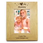 Personalised 'I Heart My' 4x6 Portrait Oak Finish Photo Frame - Image 11