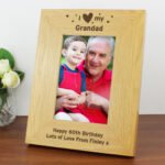 Personalised 'I Heart My' 4x6 Portrait Oak Finish Photo Frame - Image 2