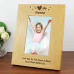 Personalised 'I Heart My' 4x6 Portrait Oak Finish Photo Frame - Image 3