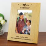 Personalised 'I Heart My' 4x6 Portrait Oak Finish Photo Frame - Image 4