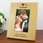 Personalised 'I Heart My' 4x6 Portrait Oak Finish Photo Frame - Image 9