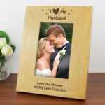 Personalised 'I Heart My' 4x6 Portrait Oak Finish Photo Frame - Image 9
