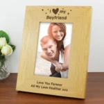 Personalised 'I Heart My' 4x6 Portrait Oak Finish Photo Frame - Image 8