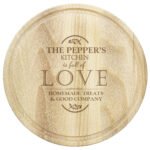 Personalised 'Full of Love' Large Round Wooden Chopping Board - Image 2