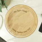 Personalised Any Message Plain Round Wooden Chopping Board