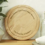 Personalised Any Message Plain Round Wooden Chopping Board - Image 2