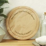Personalised Any Message Plain Round Wooden Chopping Board - Image 4
