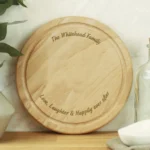 Personalised Any Message Plain Round Wooden Chopping Board - Image 4