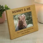 Personalised 'Mummy & Me' 6x4 Landscape Oak Finish Photo Frame - Image 2
