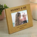 Personalised 'Mummy & Me' 6x4 Landscape Oak Finish Photo Frame - Image 3