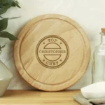Personalised 'Top Chef' Round Wooden Chopping Board - Image 2