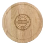 Personalised 'Top Chef' Round Wooden Chopping Board - Image 4