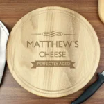 Personalised 'Perfectly Aged' Round Wooden Chopping Board