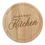 Personalised 'Kitchen' Round Wooden Chopping Board - Image 4