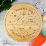 Personalised 'For Santa & Rudolph' Christmas Eve Mince Pie Round Wooden Board