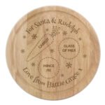 Personalised 'For Santa & Rudolph' Christmas Eve Mince Pie Round Wooden Board - Image 5