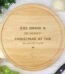 P011481 Personalised Any Message Heart Motif Round Wooden Chopping Board