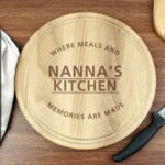 Personalised 'Where Meals And Memories Are Made' Round Wooden Chopping Board - Image 3