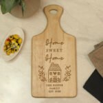 Personalised Any Message 'Home Sweet Home' Wooden Paddle Board