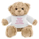 Personalised Any Message Pink Text Plush Teddy Bear - Image 6