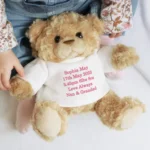 Personalised Any Message Pink Text Plush Teddy Bear - Image 3