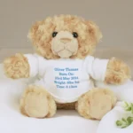 Personalised Any Message Blue Text Plush Teddy Bear