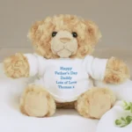 Personalised Any Message Blue Text Plush Teddy Bear - Image 4