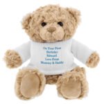 Personalised Any Message Blue Text Plush Teddy Bear - Image 5