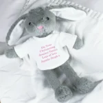 Personalised Any Message Pink Text Plush Bunny Rabbit - Image 2